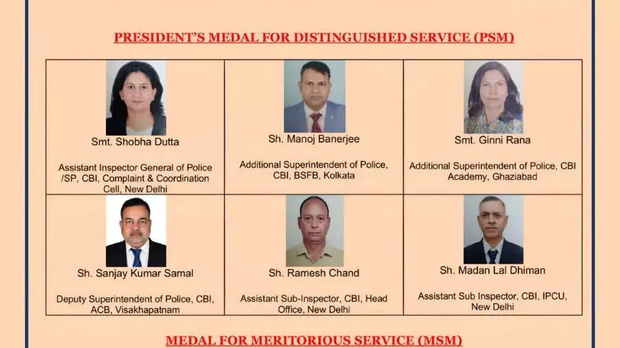 21 CBI अधिकारियों को राष्ट्रपति पदक से सम्मान