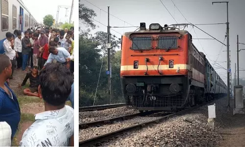 चलती ट्रेन से गिरा मजदूर, पैर कटा चलती ट्रेन से गिरा मजदूर, पैर कटा