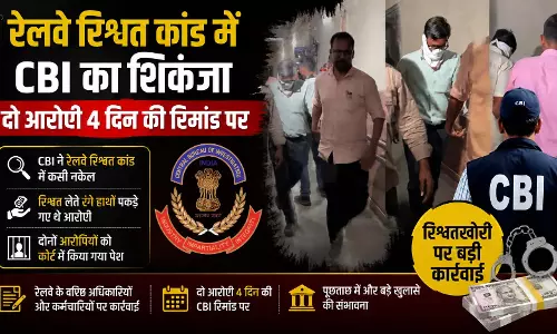 रेलवे रिश्वत कांड में CBI का शिकंजा, दो आरोपी 4 दिन की रिमांड पर