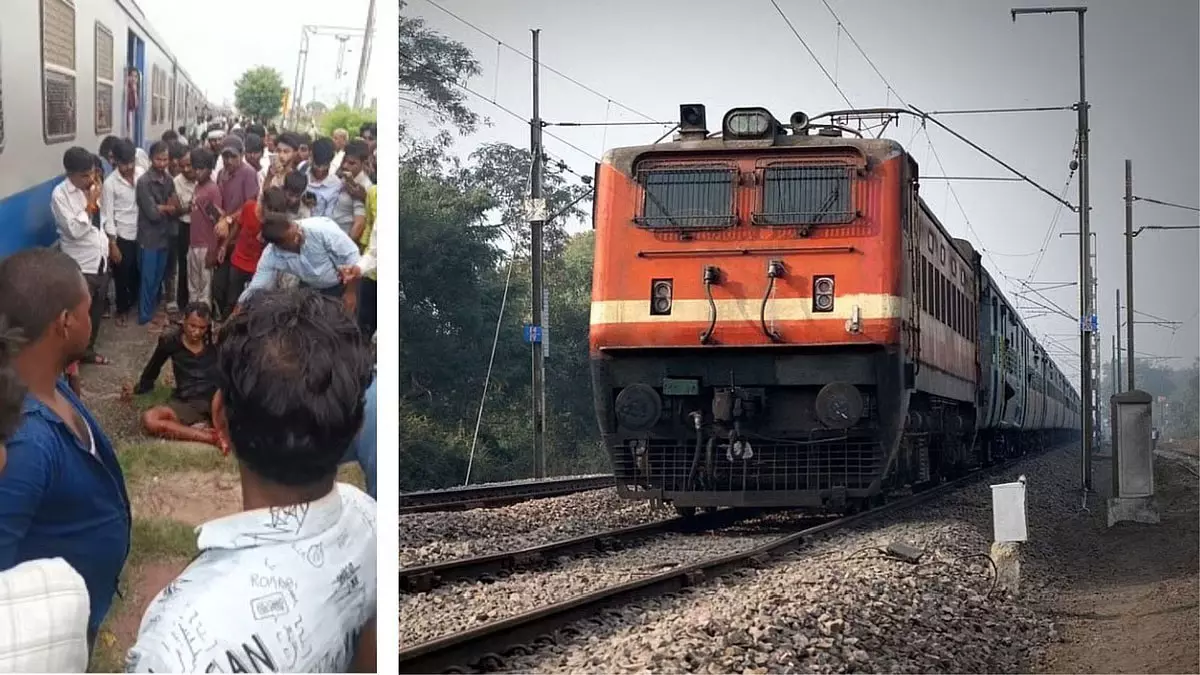 चलती ट्रेन से गिरा मजदूर, पैर कटा चलती ट्रेन से गिरा मजदूर, पैर कटा