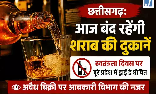 छत्तीसगढ़: आज बंद रहेंगी शराब की दुकानें, अवैध बिक्री पर आबकारी विभाग की नजर छत्तीसगढ़: आज बंद रहेंगी शराब की दुकानें, अवैध बिक्री पर आबकारी विभाग की नजर