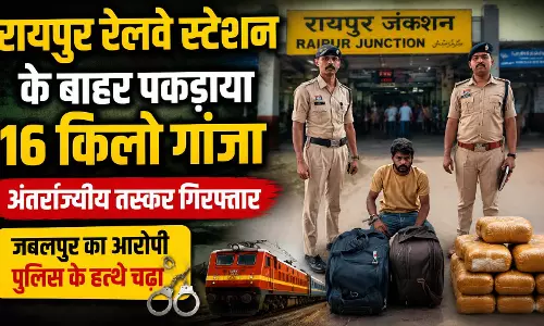रायपुर रेलवे स्टेशन के बाहर पकड़ाया 16 किलो गांजा, अंतर्राज्यीय तस्कर गिरफ्तार रायपुर रेलवे स्टेशन के बाहर पकड़ाया 16 किलो गांजा, अंतर्राज्यीय तस्कर गिरफ्तार