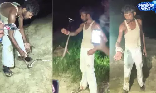 बाराबंकी में युवक को सांप ने डसा तो युवक ने सांप को ही काटा बाराबंकी में युवक को सांप ने डसा तो युवक ने सांप को ही काटा