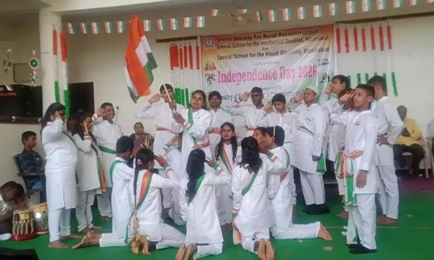 निज़ामाबाद दिव्यांग स्कूल में स्वतंत्रता दिवस मनाया गया