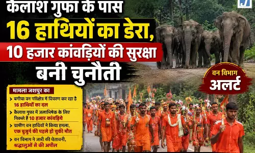 कैलाश गुफा के पास 16 हाथियों का डेरा, 10 हजार कांवड़ियों की सुरक्षा बनी चुनौती