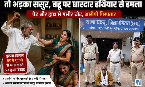 गुटखा खाकर थूकने से मना किया तो भड़का ससुर, बहू पर धारदार हथियार से हमला