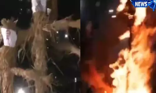 झारखंड में छात्रों का फूटा गुस्सा सोरेन राहुल और तेजस्वी का जलाया पुतला