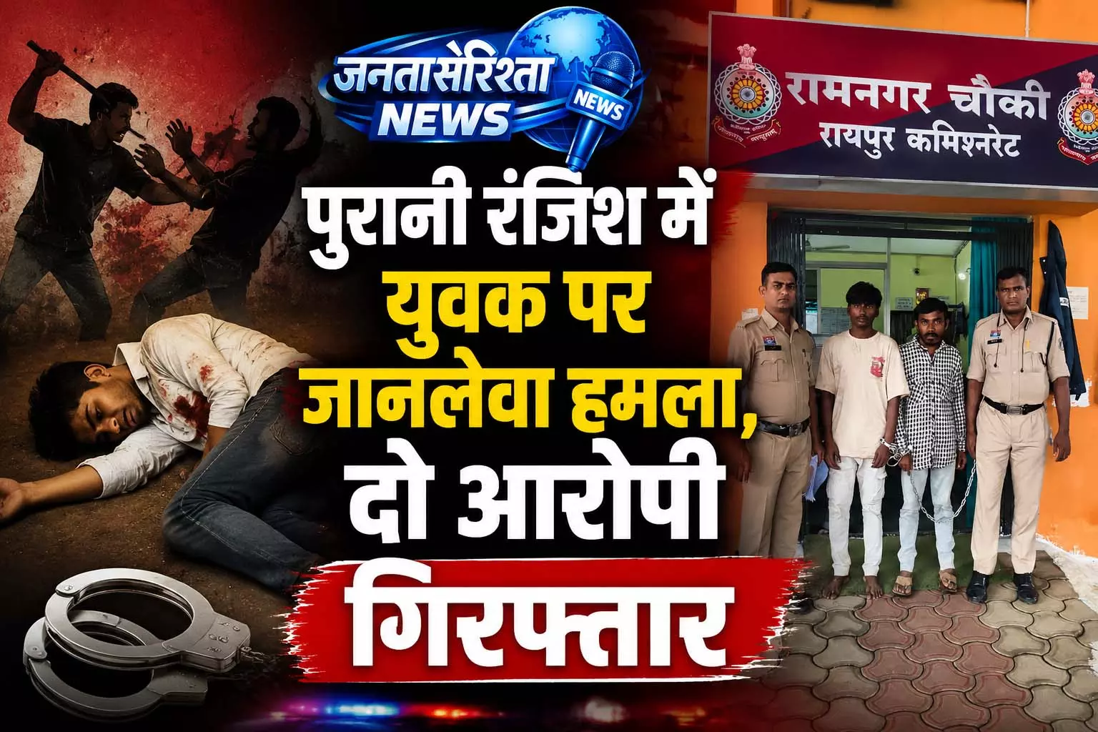 पुरानी रंजिश में युवक पर जानलेवा हमला, दो आरोपी गिरफ्तार पुरानी रंजिश में युवक पर जानलेवा हमला, दो आरोपी गिरफ्तार