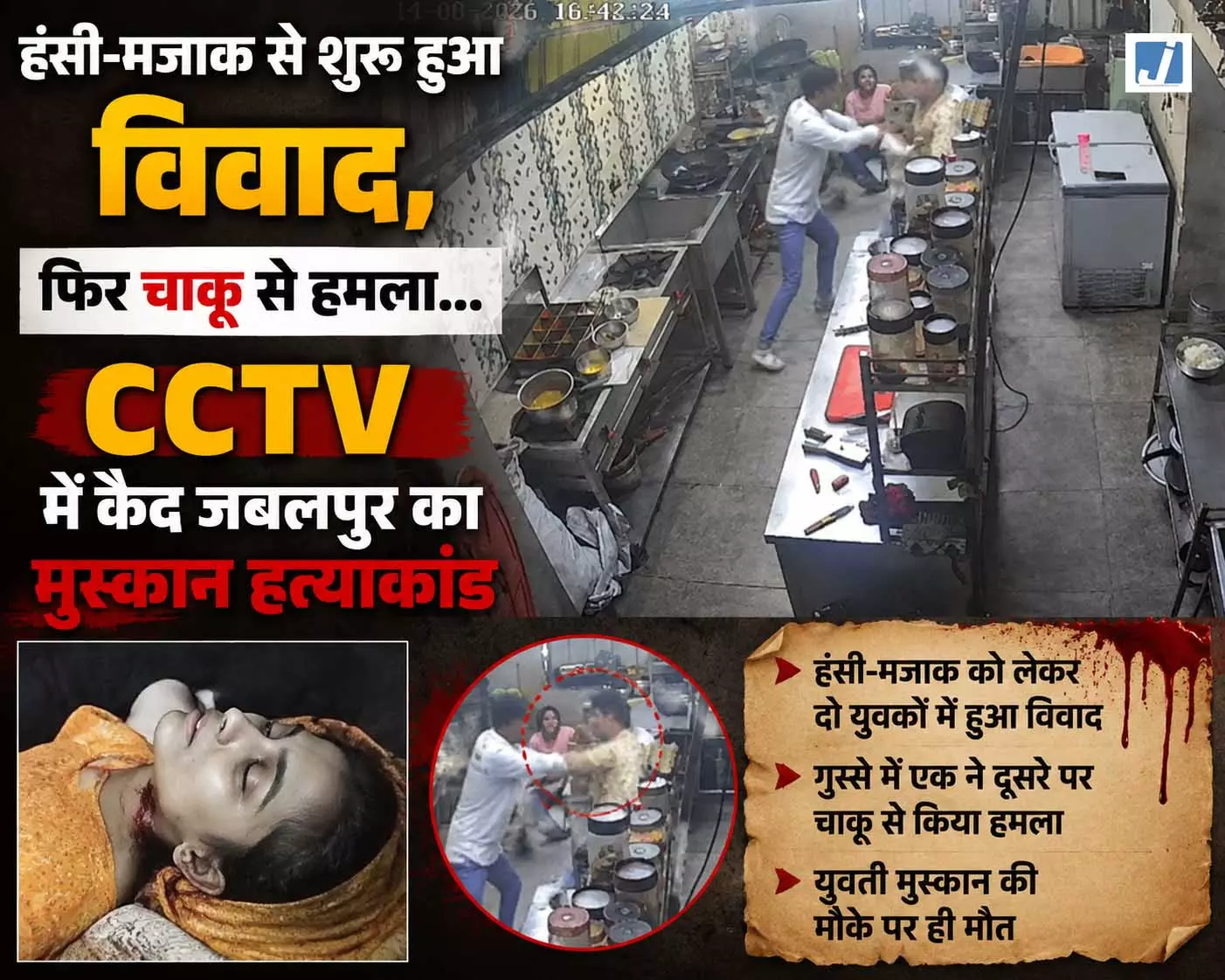 हंसी-मजाक के बाद विवाद, सहकर्मी ने मुस्कान की चाकू मारकर की हत्या हंसी-मजाक के बाद विवाद, सहकर्मी ने मुस्कान की चाकू मारकर की हत्या