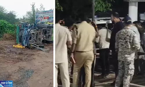 भिंड में भीषण सड़क हादसा, पिकअप-डंपर की टक्कर में 8 मजदूरों की मौत, 25 घायल