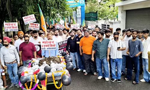 Una: भाजपा युवा मोर्चा ने गोबर के साथ निकाली रैली, सरकार के खिलाफ जताया रोष Una: भाजपा युवा मोर्चा ने गोबर के साथ निकाली रैली, सरकार के खिलाफ जताया रोष