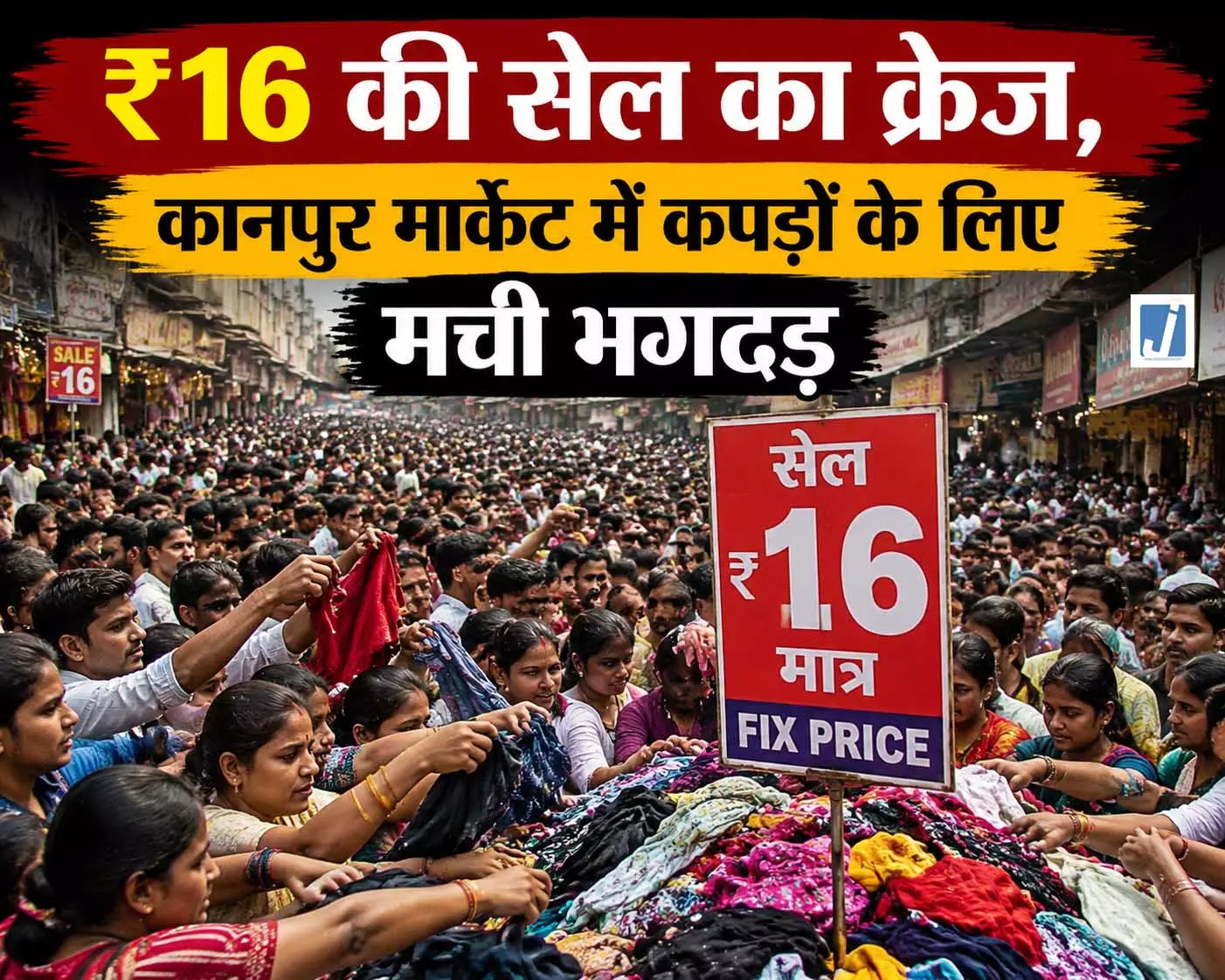 सस्ता सौदा बना आफत! ₹16 के कपड़ों के लिए मची भगदड़, VIDEO सस्ता सौदा बना आफत! ₹16 के कपड़ों के लिए मची भगदड़, VIDEO