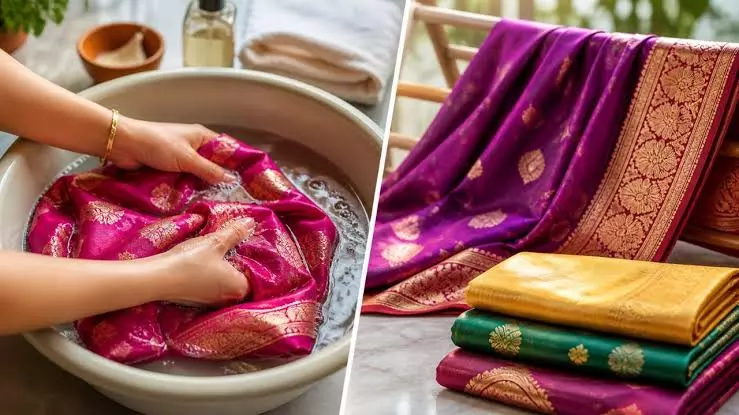 महंगी सिल्क साड़ी को घर पर करें साफ बिना ड्राई क्लीन अपनाएं ये टिप्स महंगी सिल्क साड़ी को घर पर करें साफ बिना ड्राई क्लीन अपनाएं ये टिप्स
