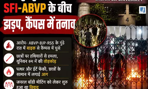 जादवपुर यूनिवर्सिटी कैंपस में हिंसा का तांडव! ABVP-SFI छात्रों के बीच झड़प जादवपुर यूनिवर्सिटी कैंपस में हिंसा का तांडव! ABVP-SFI छात्रों के बीच झड़प