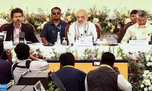 अमित शाह के मंच पर दक्षिण के बड़े चेहरे विजय से नायडू तक दिखी एकजुटता
