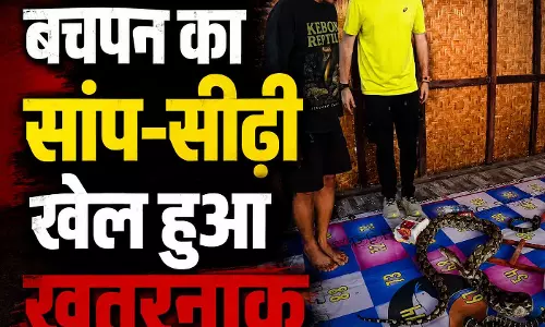 बचपन का सांप-सीढ़ी खेल हुआ खतरनाक, असली सांपों के बीच खेलते दिखे लोग, VIDEO