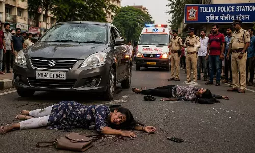 नालासोपारा में बेकाबू कार ने दो महिलाओं को मारी टक्कर, एक की मौत; दूसरी गंभीर घायल