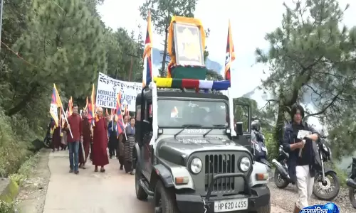 धर्मशाला में चीन के खिलाफ 5000 तिब्बतियों का प्रदर्शन