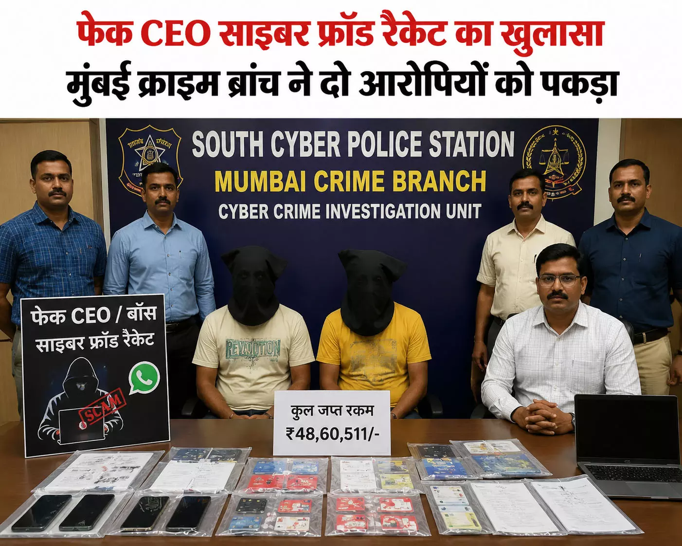 फेक CEO साइबर फ्रॉड रैकेट का खुलासा मुंबई क्राइम ब्रांच ने दो आरोपियों को पकड़ा फेक CEO साइबर फ्रॉड रैकेट का खुलासा मुंबई क्राइम ब्रांच ने दो आरोपियों को पकड़ा