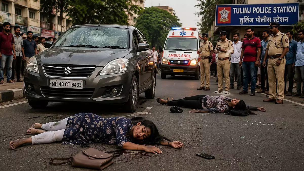 नालासोपारा में बेकाबू कार ने दो महिलाओं को मारी टक्कर, एक की मौत; दूसरी गंभीर घायल नालासोपारा में बेकाबू कार ने दो महिलाओं को मारी टक्कर, एक की मौत; दूसरी गंभीर घायल