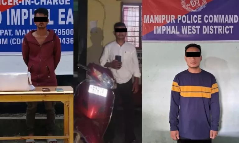 बड़ी सफलता: मणिपुर में ड्रग्स और वसूली रैकेट के 3 आरोपी गिरफ्तार