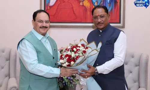 CM विष्णुदेव साय ने की केंद्रीय मंत्री जेपी नड्डा से सौजन्य भेंट