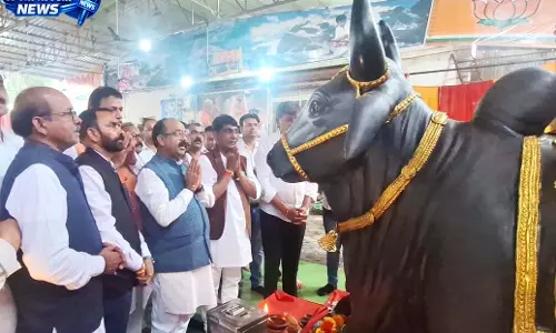 उप मुख्यमंत्री अरुण साव महारुद्राभिषेक में शामिल हुए