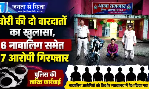 चोरी की दो वारदातों का खुलासा, 6 नाबालिग समेत 7 आरोपी गिरफ्तार