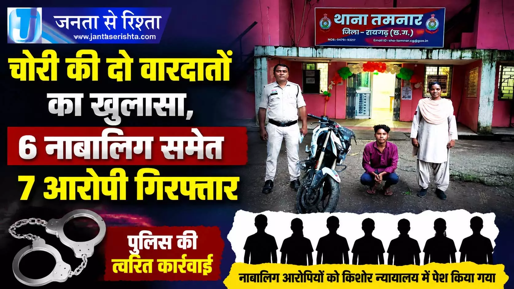 चोरी की दो वारदातों का खुलासा, 6 नाबालिग समेत 7 आरोपी गिरफ्तार चोरी की दो वारदातों का खुलासा, 6 नाबालिग समेत 7 आरोपी गिरफ्तार