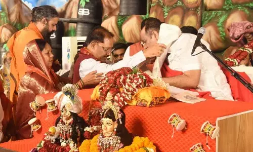 मुख्यमंत्री विष्णुदेव साय शिव महापुराण कथा में हुए शामिल