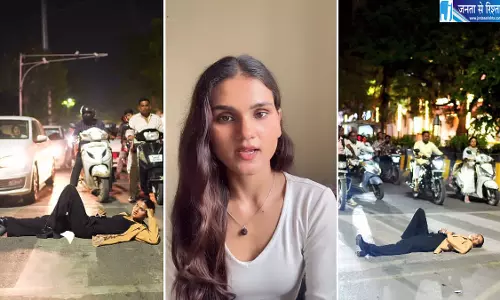 ट्रैफिक सिग्नल पर जेब्रा क्रॉसिंग पर लेटना पड़ा भारी, इंदौर की इन्फ्लुएंसर प्रकृति गौर पर FIR