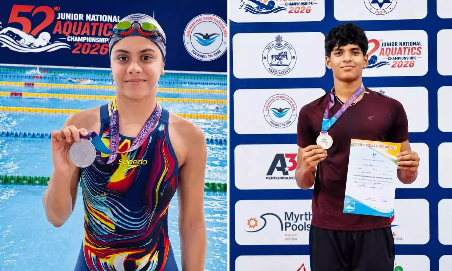 जूनियर नेशनल एक्वाटिक्स चैंपियनशिप-2026: AP के तैराकों का मेडल जीतने का सिलसिला जारी