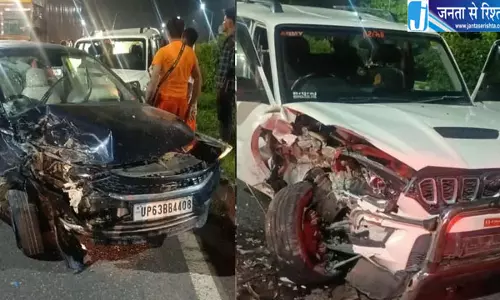 कछवांरोड हाईवे पर ओवरटेक के दौरान स्कार्पियो और कार में टक्कर, 11 लोग घायल