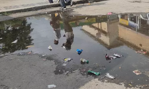 पालमपुर बस स्टैंड में जलभराव से परेशानी