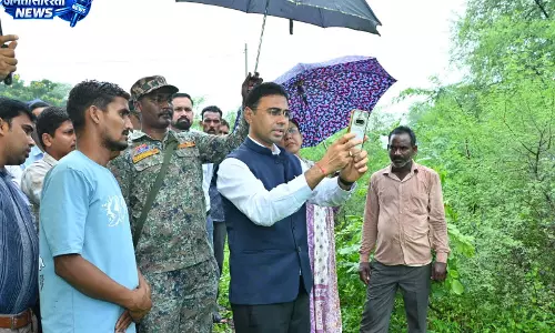 रिमझिम फुहारों के बीच कलेक्टर पहुंचे खेत, स्वयं किया डिजिटल क्रॉप सर्वें