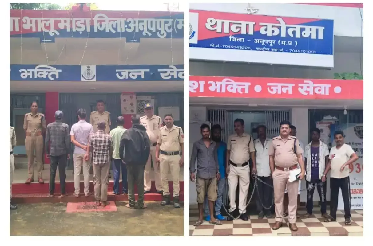 Anuppur: अनूपपुर में पुलिस की बड़ी कार्रवाई, 38 वारंटी गिरफ्तार कर कोर्ट में किया पेश Anuppur: अनूपपुर में पुलिस की बड़ी कार्रवाई, 38 वारंटी गिरफ्तार कर कोर्ट में किया पेश