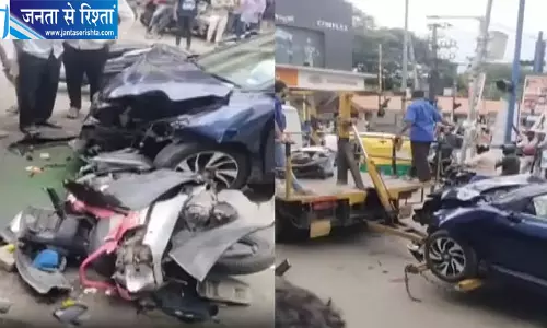 बेंगलुरु में सिग्नल पर खड़े हेयरस्टाइलिस्ट को तेज रफ्तार कार ने मारी टक्कर, मौके पर मौत बेंगलुरु में सिग्नल पर खड़े हेयरस्टाइलिस्ट को तेज रफ्तार कार ने मारी टक्कर, मौके पर मौत