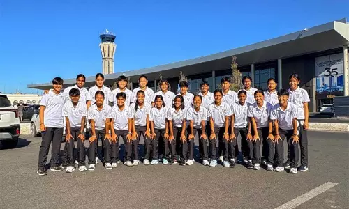 भारत की U17 महिला टीम दो फ्रेंडली मैच खेलने के लिए उज़्बेकिस्तान पहुँची भारत की U17 महिला टीम दो फ्रेंडली मैच खेलने के लिए उज़्बेकिस्तान पहुँची