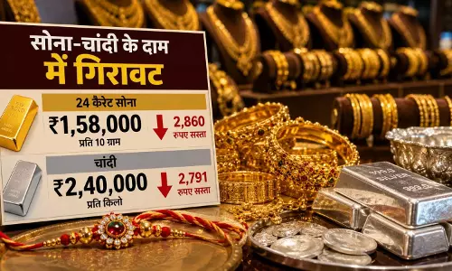 रक्षाबंधन से पहले गिरे सोने-चांदी के भाव, खरीदारी से पहले जानें कीमत रक्षाबंधन से पहले गिरे सोने-चांदी के भाव, खरीदारी से पहले जानें कीमत