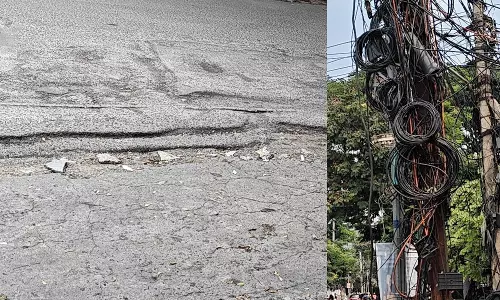 बंजारा हिल्स: खराब सड़कों और लटकते केबलों से निवासी परेशान बंजारा हिल्स: खराब सड़कों और लटकते केबलों से निवासी परेशान