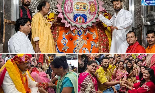 इंदौर में अनोखे अंदाज में मनाया गया रक्षाबंधन 40x40 इंच की सनातनी राखी बनी आकर्षण का केंद्र