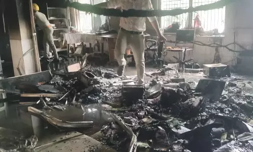 RTO ऑफिस में शॉर्ट सर्किट से आग