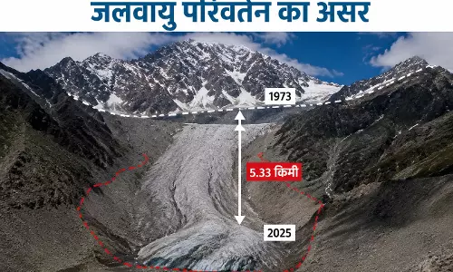 खतलिंग ग्लेशियर 5.33 किमी पीछे जलवायु परिवर्तन का असर खतलिंग ग्लेशियर 5.33 किमी पीछे जलवायु परिवर्तन का असर