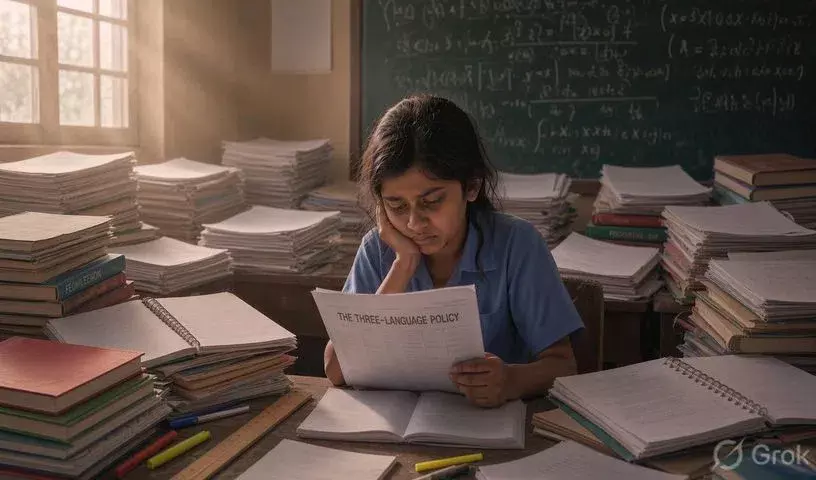 पाठ्यक्रम के पीछे का बच्चा