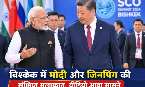 बिश्केक में मोदी और जिनपिंग की संक्षिप्त मुलाकात
