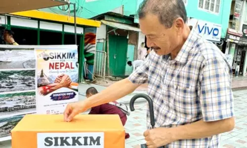 नेपाल की मदद के लिए गंगटोक में शुरू हुआ दान अभियान