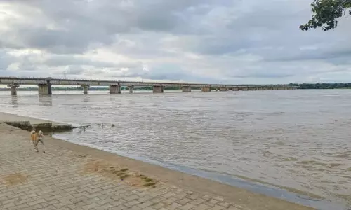 सोन नदी उफान पर खतरे के निशान के पार सोन नदी उफान पर खतरे के निशान के पार