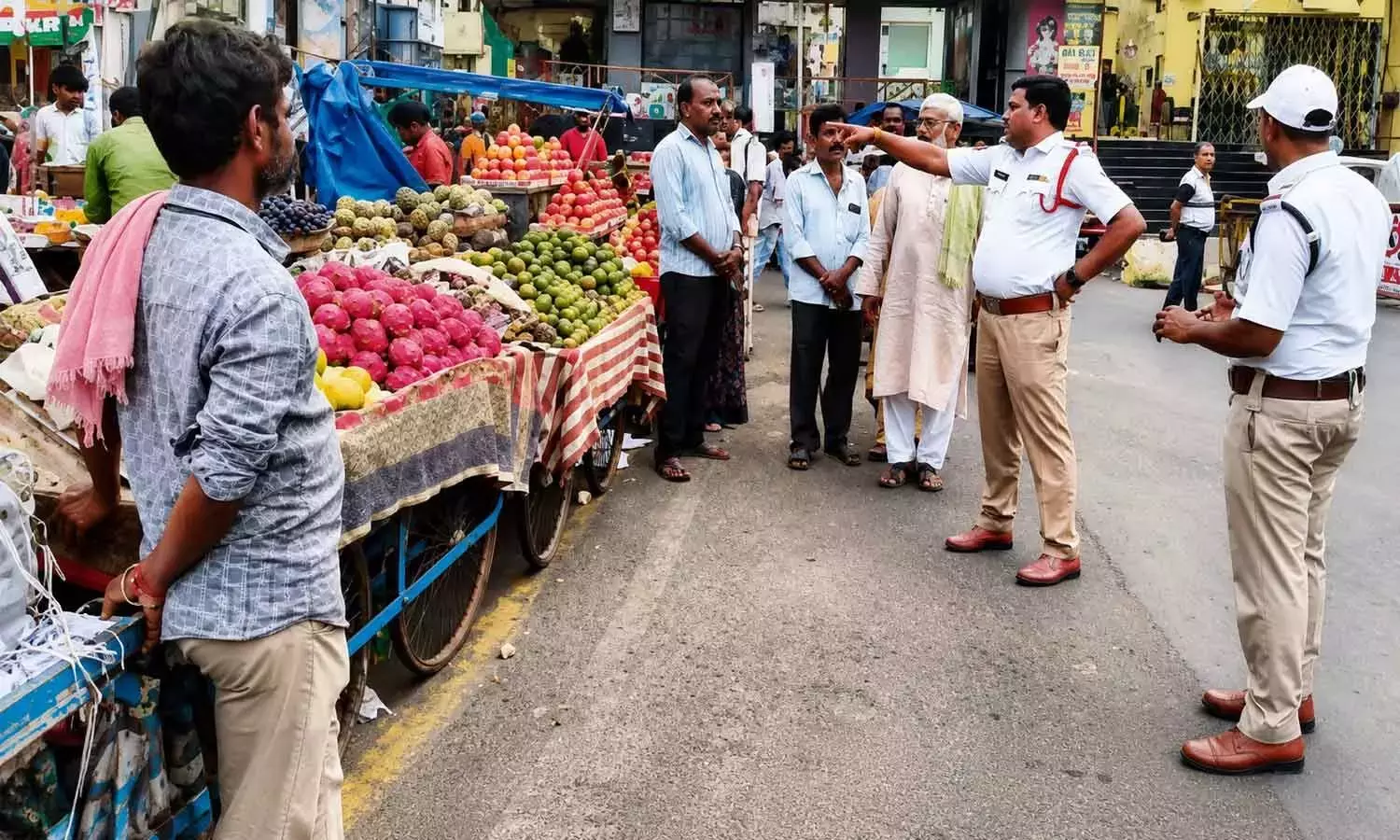 Andhra: ट्रैफ़िक पुलिस ने सड़क किनारे सामान बेचने वालों को सलाह दी Andhra: ट्रैफ़िक पुलिस ने सड़क किनारे सामान बेचने वालों को सलाह दी
