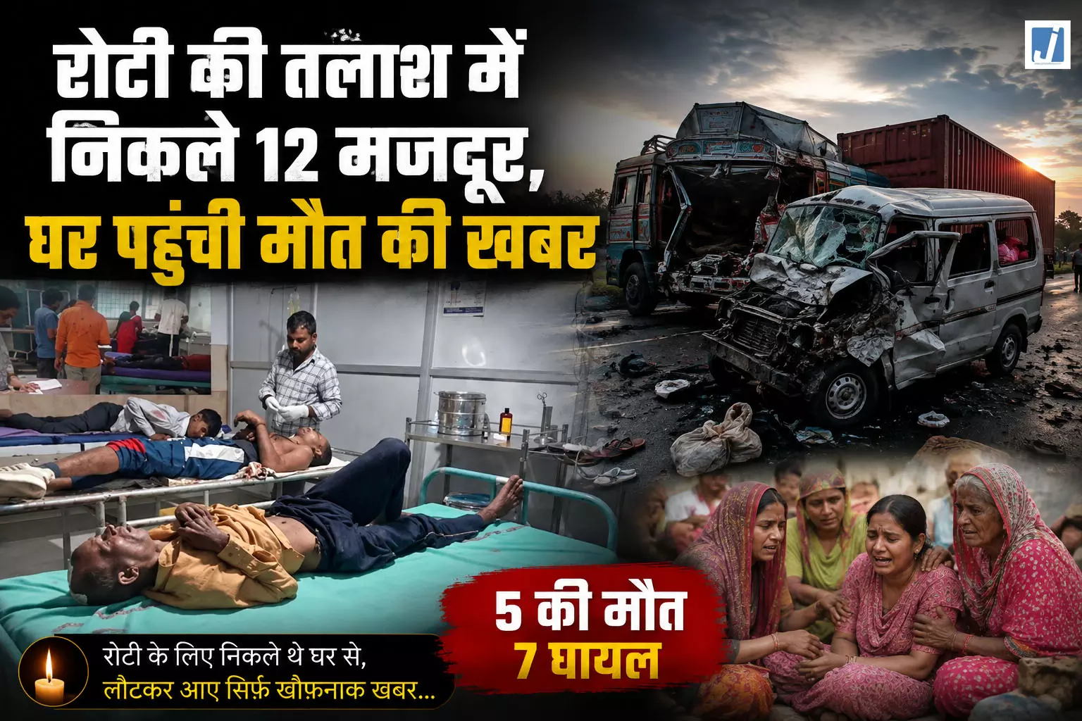 5 की मौत: रोटी की तलाश में निकले 12 मजदूर, घर पहुंची मौत की खबर 5 की मौत: रोटी की तलाश में निकले 12 मजदूर, घर पहुंची मौत की खबर
