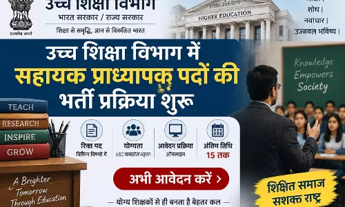 उच्च शिक्षा विभाग में सहायक प्राध्यापक पदों की भर्ती प्रक्रिया शुरू